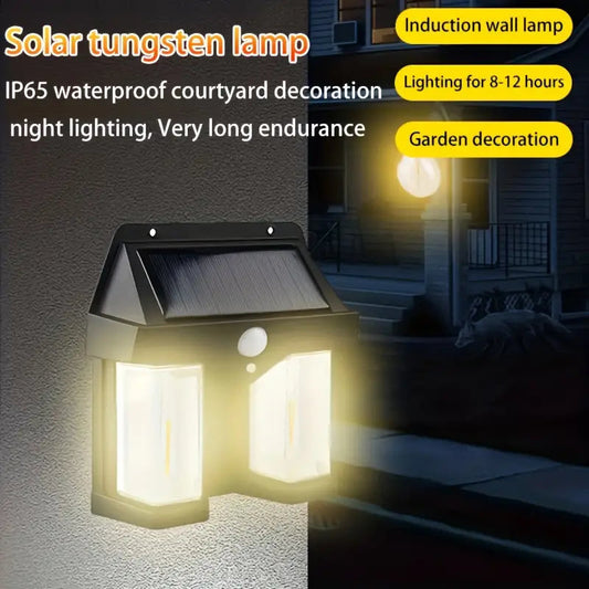 Dual Solar Wall Lamp CL-228 – Infrared Motion Sensor & Dual Light Design Large Solar Plate