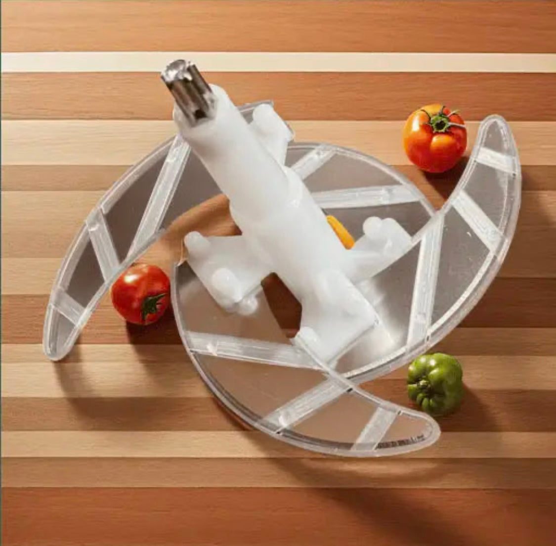Stainless Steel Manual Food Chopper 2L – Multi-Purpose Vegetable, Fruit & Nut Cutter with Hand Push Blades (Random Color)