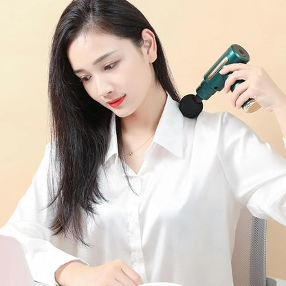 Handheld Muscle Massage Gun Deep Tissue Percussion Muscle Massager Gun Cordless Electric Massagers Neck Back with Massage Head for Workout Relaxation Sore Muscle and Stiffness