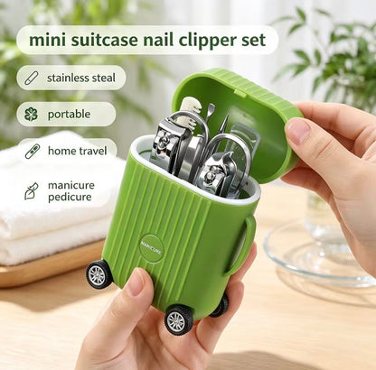 Mini Suitcase Manicure & Pedicure Grooming Kit – Stainless Steel Travel Nail Care Set - View 9