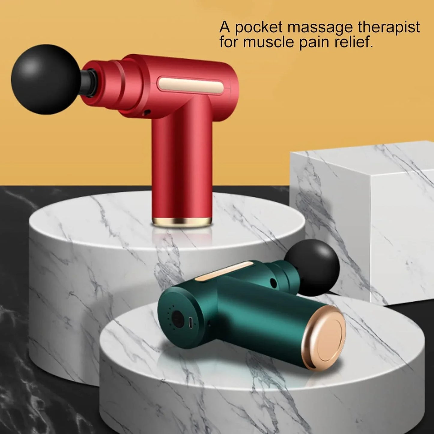Handheld Muscle Massage Gun Deep Tissue Percussion Muscle Massager Gun Cordless Electric Massagers Neck Back with Massage Head for Workout Relaxation Sore Muscle and Stiffness