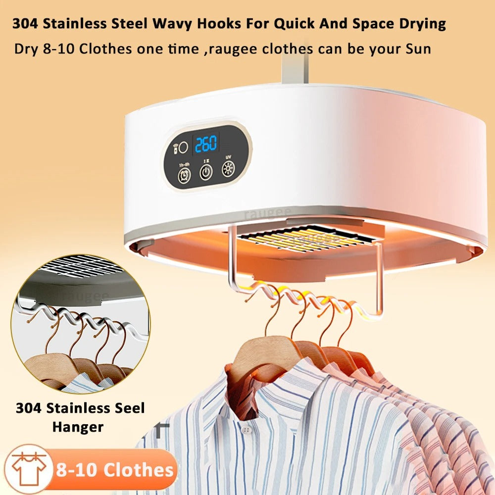 Portable Electric Clothes Dryer with UV Sterilization & Remote Control
