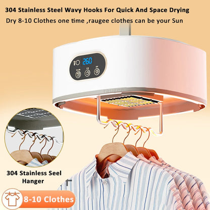 Portable Electric Clothes Dryer with UV Sterilization & Remote Control