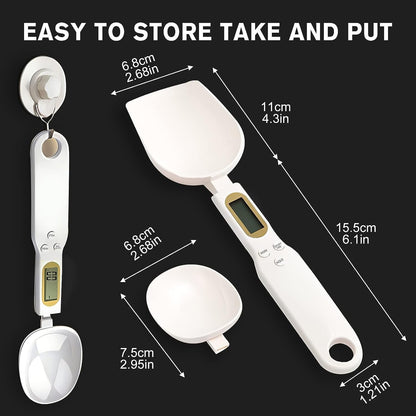 Digital Spoon Scale Electronic Measuring Spoon, Food Coffee Weigh Scale High Precision for Home 500/0.1g, Digital Food Spoon Scale, Kitchen Scales with LCD Display