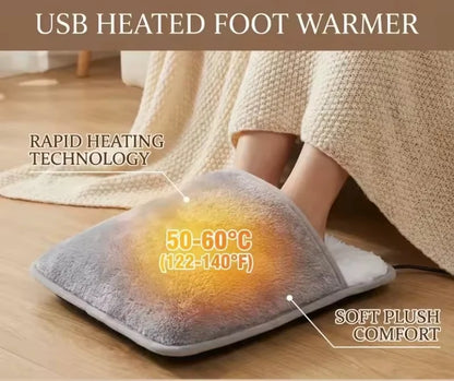 USB Plush Foot Warmer – Soft & Washable Heating Pad