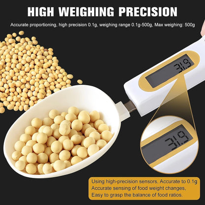 Digital Spoon Scale Electronic Measuring Spoon, Food Coffee Weigh Scale High Precision for Home 500/0.1g, Digital Food Spoon Scale, Kitchen Scales with LCD Display