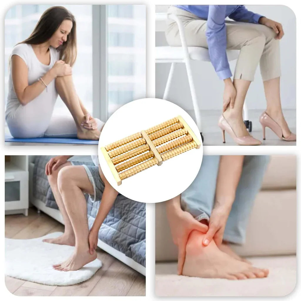Wooden Foot Roller For Heel, Arch Pain - 6 Roller - ASY Imports
