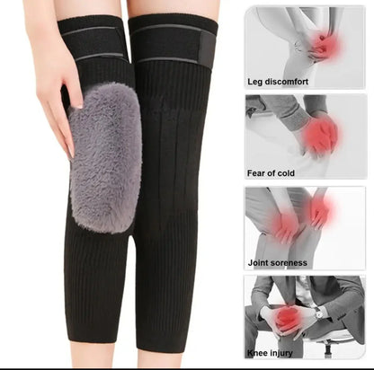 Winter Knee Warmers with Belt for Men & Women – Knee Protector for Pain Relief and Cold Weather – Winter Wool Knee Pads (Pair)