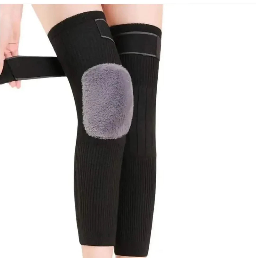 Winter Knee Warmers with Belt for Men & Women – Knee Protector for Pain Relief and Cold Weather – Winter Wool Knee Pads (Pair)
