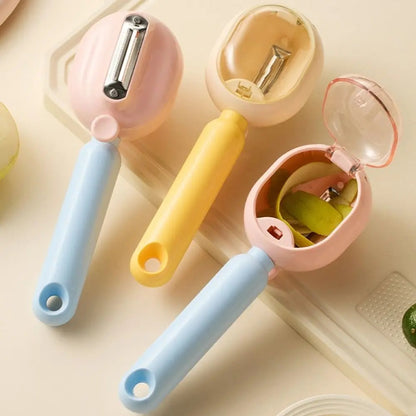 🥕 Stainless Steel Kitchen Peeler with Storage Box