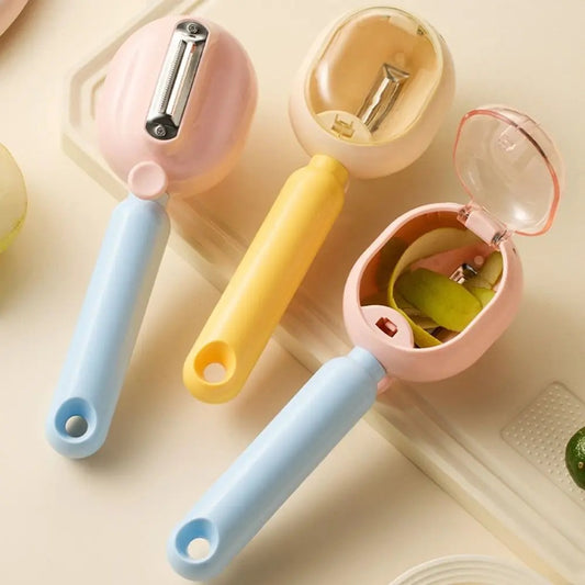 🥕 Stainless Steel Kitchen Peeler with Storage Box