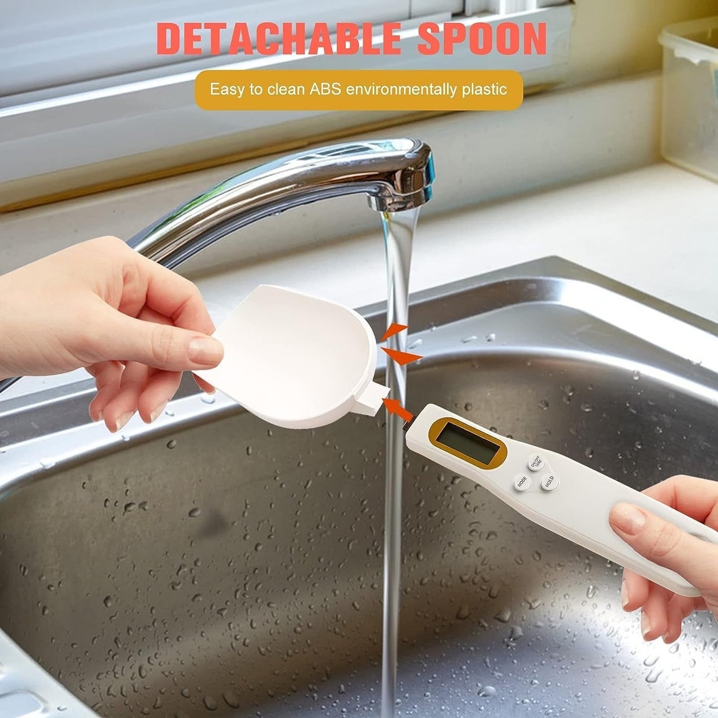 Digital Spoon Scale Electronic Measuring Spoon, Food Coffee Weigh Scale High Precision for Home 500/0.1g, Digital Food Spoon Scale, Kitchen Scales with LCD Display