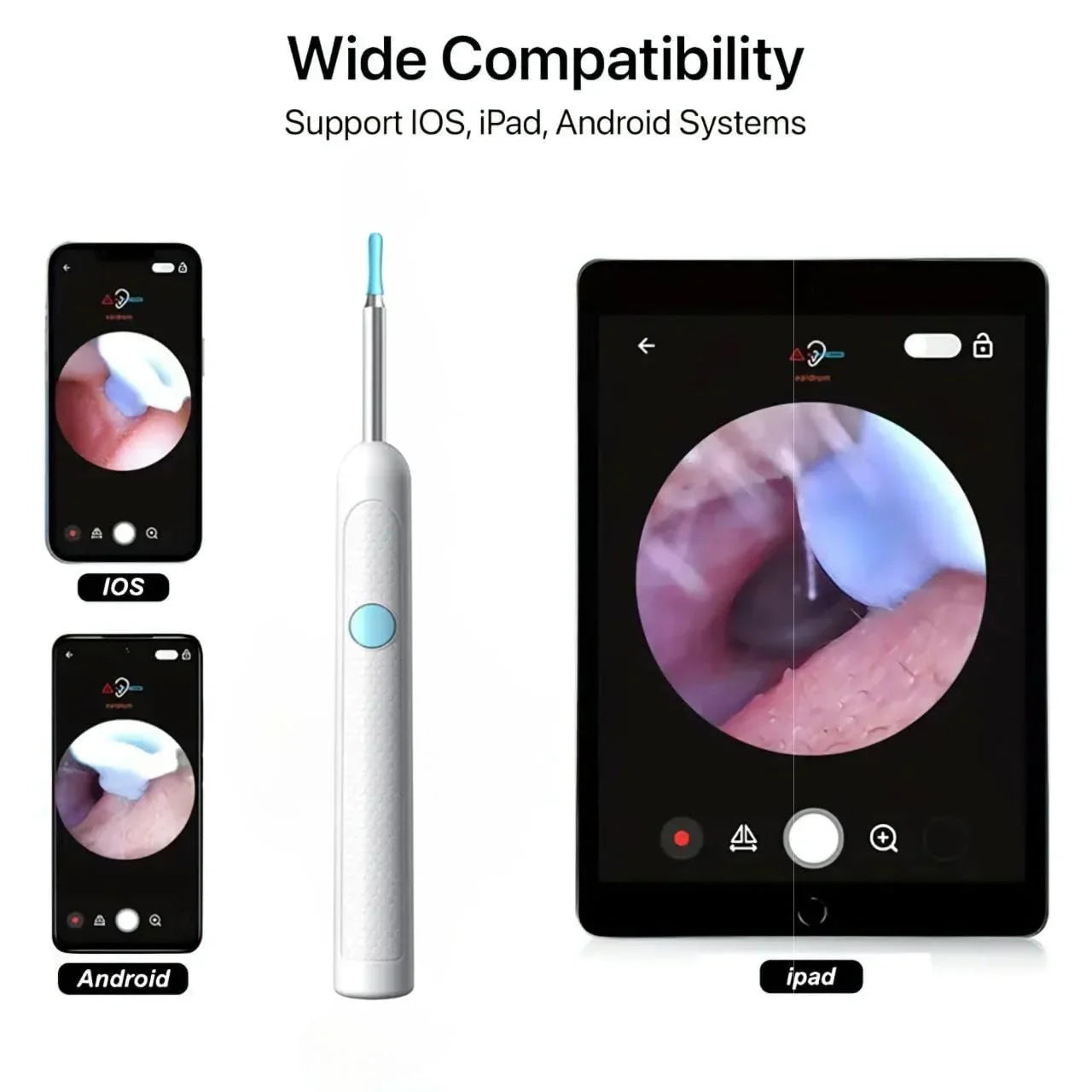 Ear wax cleaner tool kit with 1080P camera WIFI & LED Light Rechargeable portable Baby Children adults gift gadget for IOS & Android