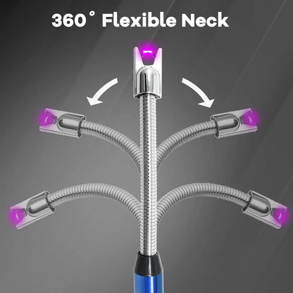 Rechargeable Electric Lighter for Kitchen Cooking Gas Stove , 360° Flexible Neck Arc Lighter Plasma Flameless Windproof USB Lighter - 400 Uses in Single Charge