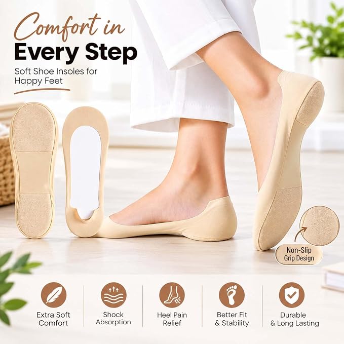 Soft Cushioned Comfort Insoles for Flats, Loafers & Everyday Shoes(1 Pair)