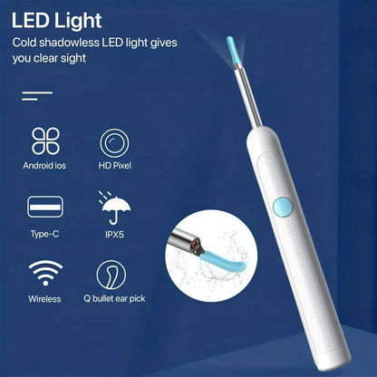 Ear wax cleaner tool kit with 1080P camera WIFI & LED Light Rechargeable portable Baby Children adults gift gadget for IOS & Android