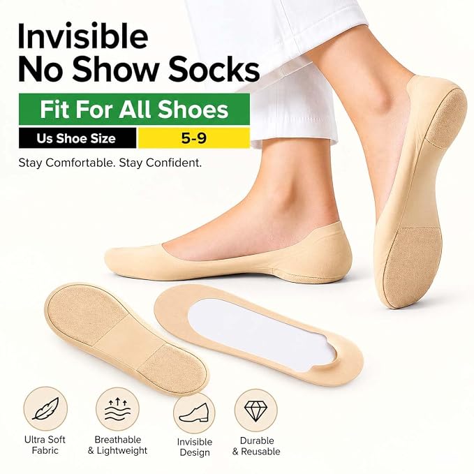 Soft Cushioned Comfort Insoles for Flats, Loafers & Everyday Shoes(1 Pair)