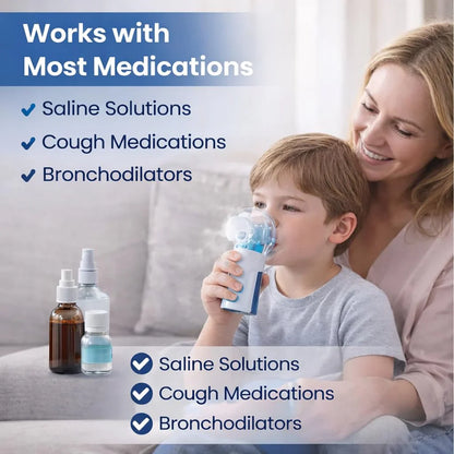 Nebulizer - Portable Mesh Nebulizer for Adults & Kids, Handheld Nebulizer with Low Noise, Fast Mist Therapy for Cough, Cold & Asthma, Portable Nebulizer for Home Use, Nebulizer, Mesh Inhalators