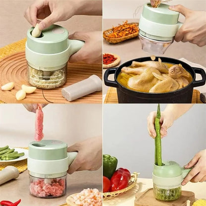 Electric Vegetable Cutter – Portable Garlic Chopper, Slicer & Food Prep Tool