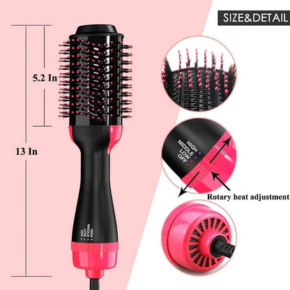 One Step Hot Air Brush 4 in 1 Hair Dryer And Styler Volumizer For Women Straightening, Curling, Salon Negative Ion Ceramic Blow Dryer Brush For All Hair Types, 1200WAtts, Multicolour
