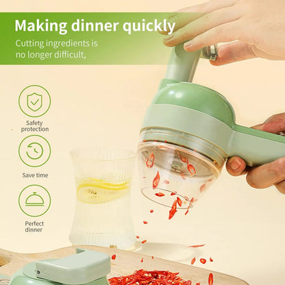 Electric Vegetable Cutter – Portable Garlic Chopper, Slicer & Food Prep Tool