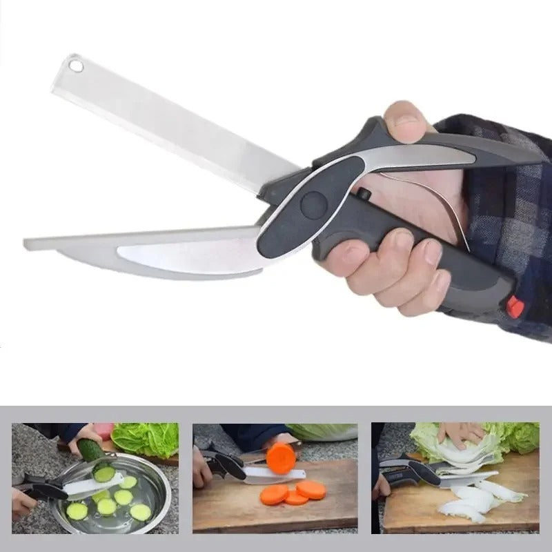 ✂️ 2-in-1 Smart Stainless Steel Food &amp; Vegetable Scissors