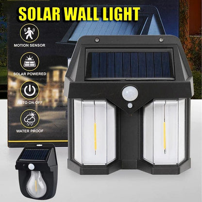 Dual Solar Wall Lamp CL-228 – Infrared Motion Sensor & Dual Light Design Large Solar Plate