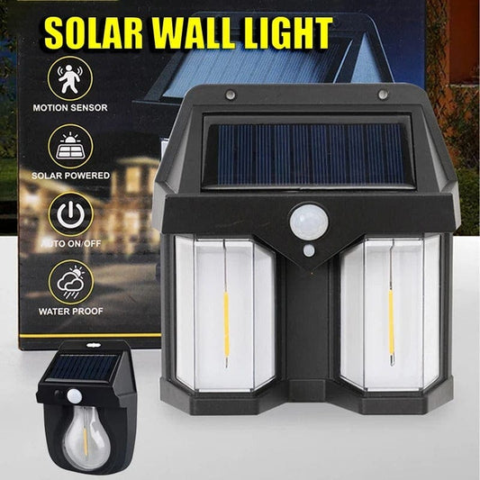 Dual Solar Wall Lamp CL-228 – Infrared Motion Sensor & Dual Light Design Large Solar Plate