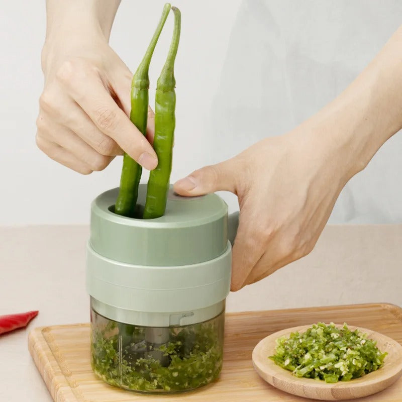 Electric Vegetable Cutter – Portable Garlic Chopper, Slicer & Food Prep Tool