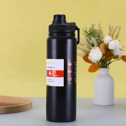 800ml Stainless Steel Leak-Proof Thermal Water Bottle with Infuser and Handle for Hot or Cold Water, Ideal for Gym, Training, and Walking