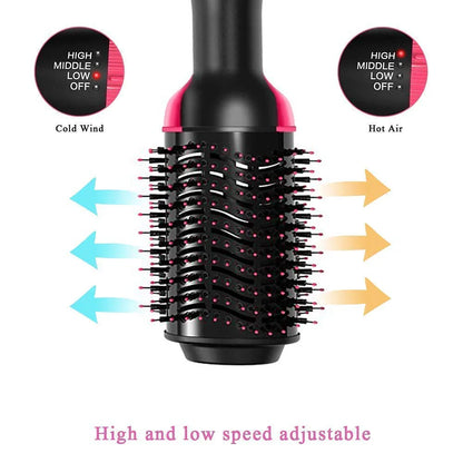 One Step Hot Air Brush 4 in 1 Hair Dryer And Styler Volumizer For Women Straightening, Curling, Salon Negative Ion Ceramic Blow Dryer Brush For All Hair Types, 1200WAtts, Multicolour