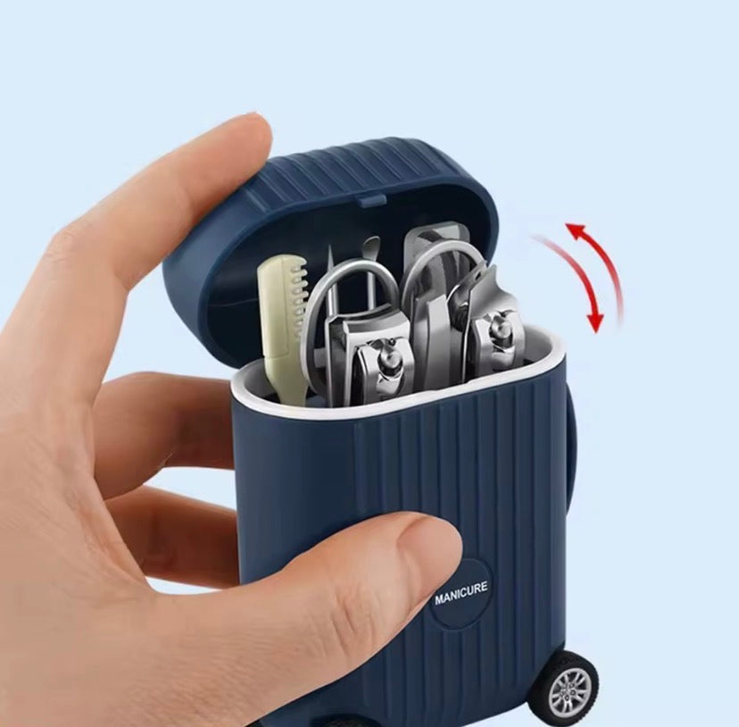 Mini Suitcase Manicure & Pedicure Grooming Kit – Stainless Steel Travel Nail Care Set - View 3