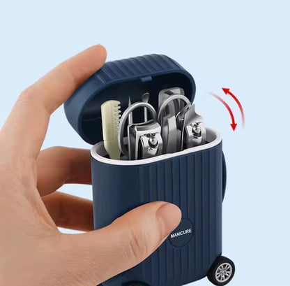Mini Suitcase Manicure & Pedicure Grooming Kit – Stainless Steel Travel Nail Care Set - View 3