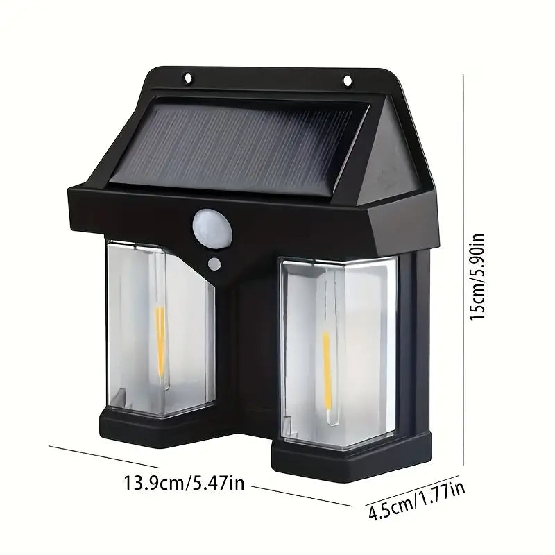 Dual Solar Wall Lamp CL-228 – Infrared Motion Sensor & Dual Light Design Large Solar Plate