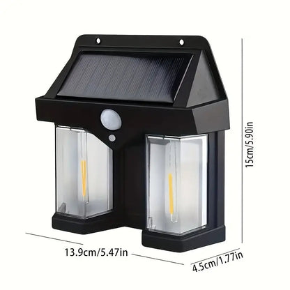 Dual Solar Wall Lamp CL-228 – Infrared Motion Sensor & Dual Light Design Large Solar Plate