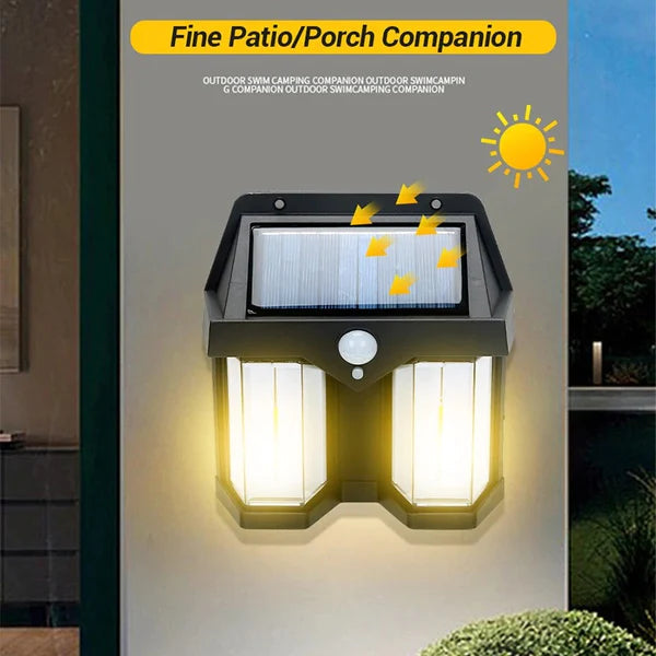 Dual Solar Wall Lamp CL-228 – Infrared Motion Sensor & Dual Light Design Large Solar Plate