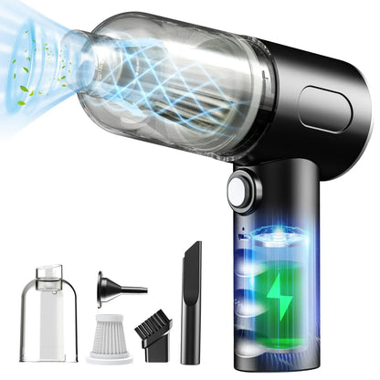 3 in 1 Car Vacuum Cleaner, 12000PA High Power Handheld Vacuum Cordless Portable Mini Vacuum Cleaner Car Accessories, Compressed Air Duster Keyboard Cleaner for Car,Desktop,Pet Hair Cleaning