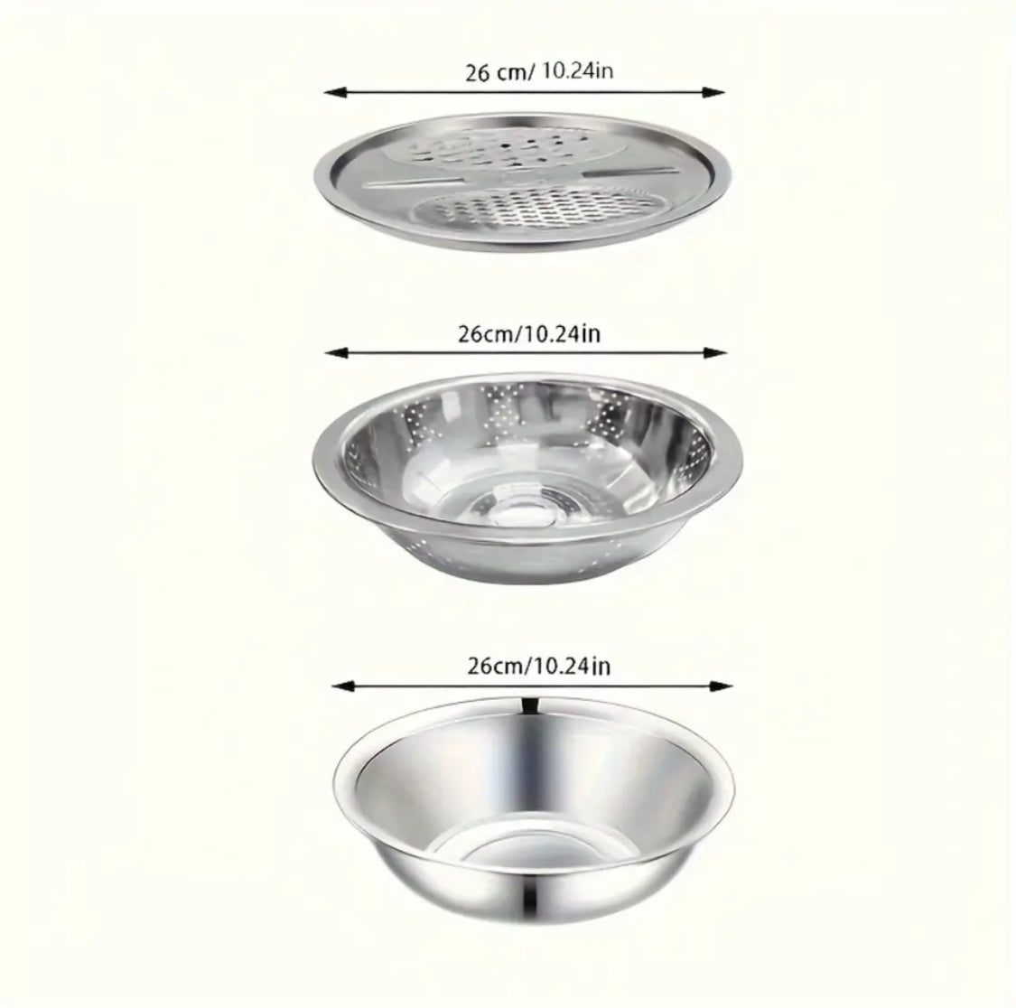 3 in 1 Kitchen Colander Bowl & Grater, Multifunctional Vegetable Slicer Graters, Thickened Drainage Basin