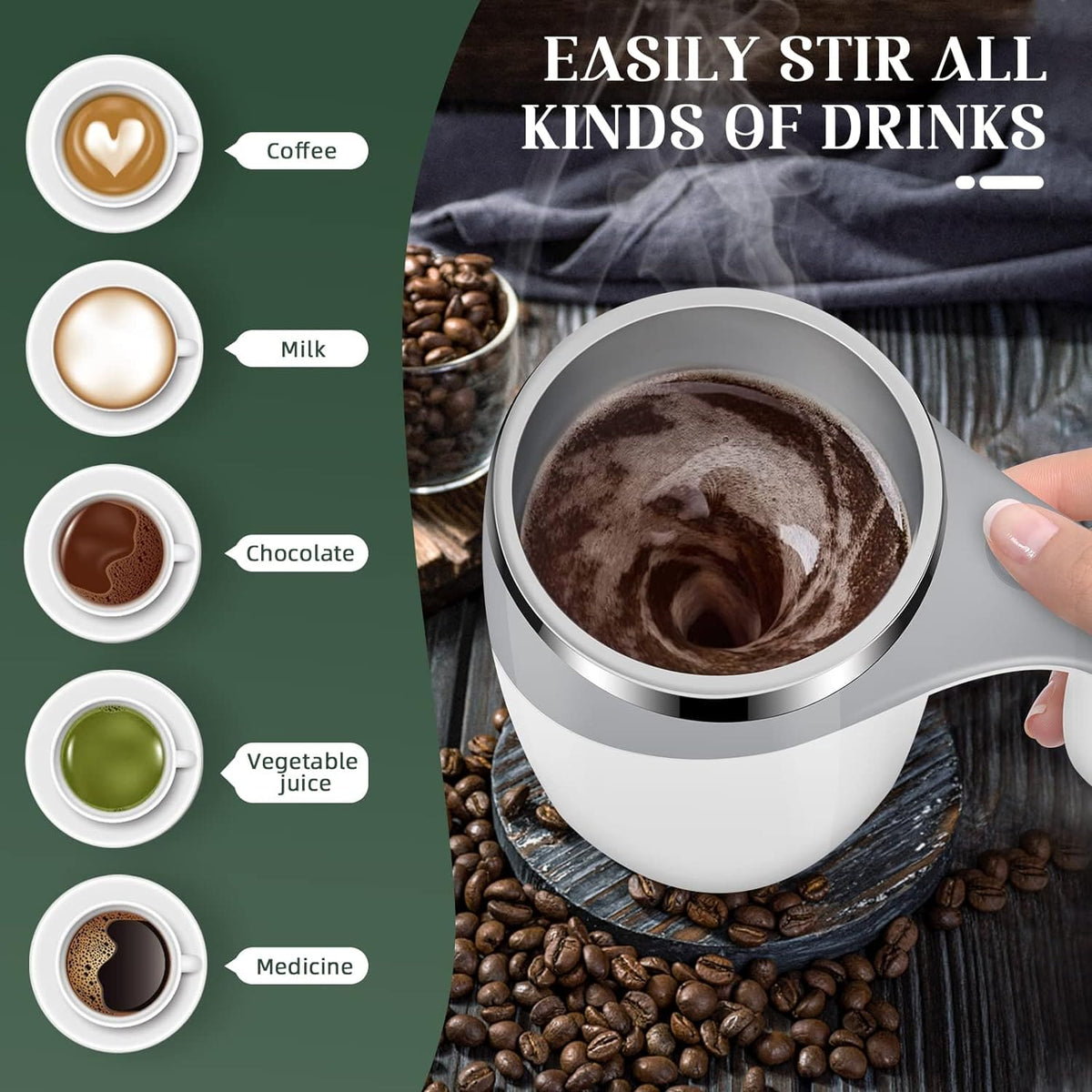 Automatic Magnetic Self Stirring Coffee Cup