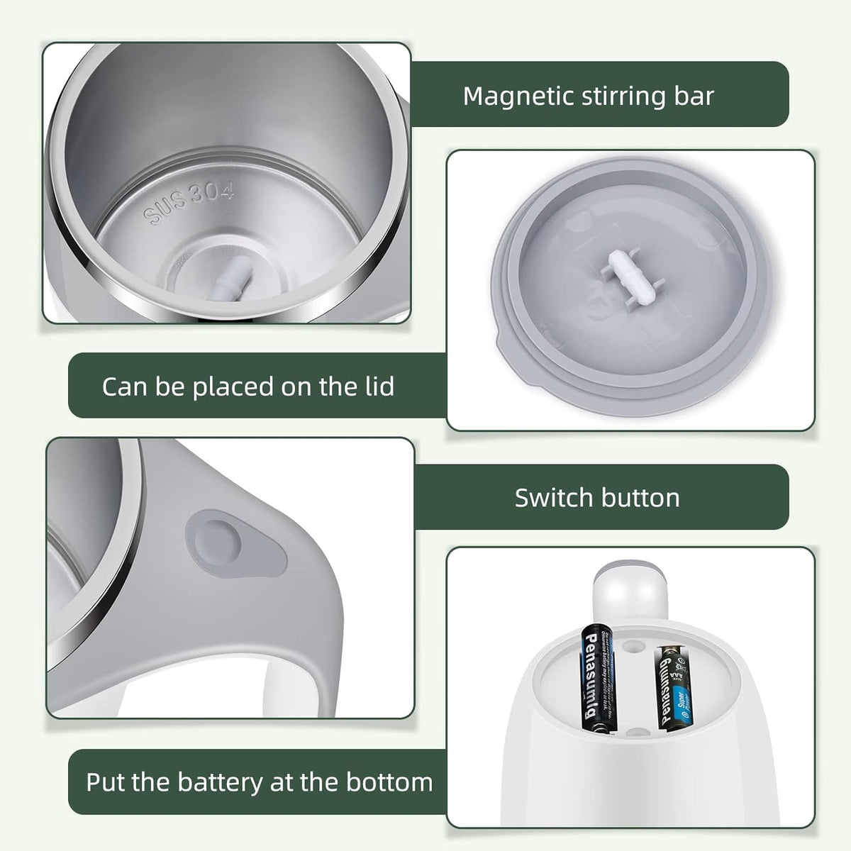 Automatic Magnetic Self Stirring Coffee Cup