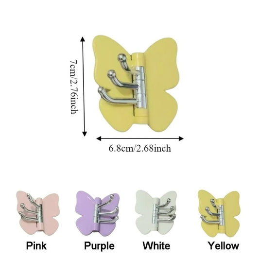 🦋 4-Piece Heavy-Duty Rotatable Adhesive Hooks
