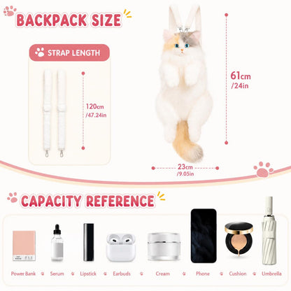 Fluffy Meow™ Realistic Plush Cat Crossbody Bag