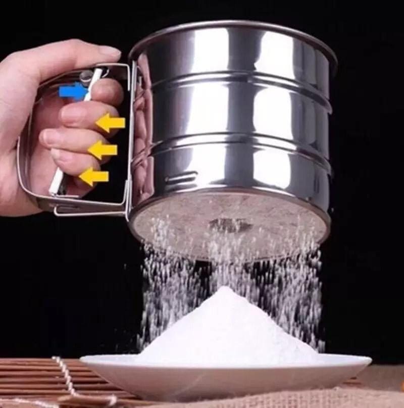 Stainless Steel Flour Sieve Cup – Baking Sifter & Amp; Icing Sugar Shaker