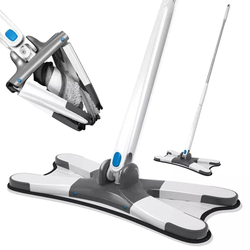 360° Rotating Microfiber Floor Mop – X-Type Flat Mop