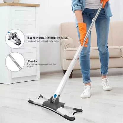 360° Rotating Microfiber Floor Mop – X-Type Flat Mop