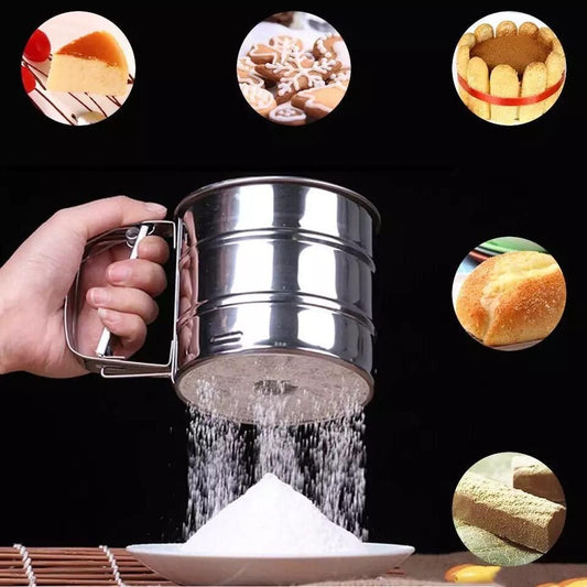 Stainless Steel Flour Sieve Cup – Baking Sifter & Amp; Icing Sugar Shaker