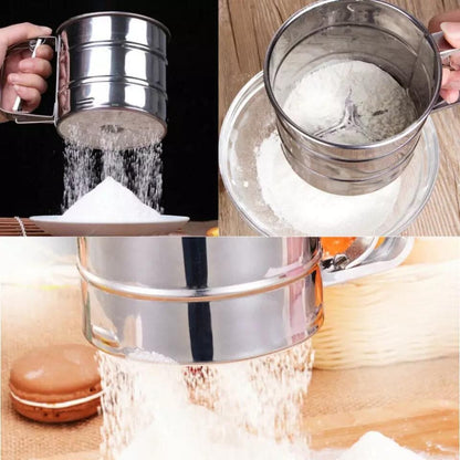 Stainless Steel Flour Sieve Cup – Baking Sifter & Amp; Icing Sugar Shaker