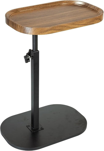 C-Shaped Adjustable Side Table with 360° Swivel Top