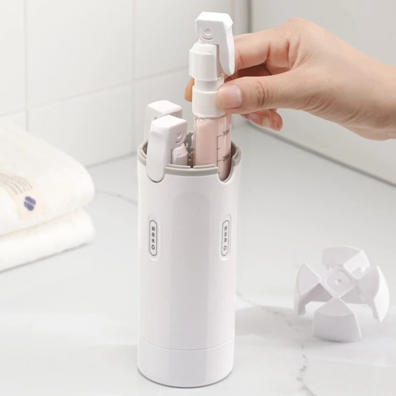 ✈️ 4-in-1 Travel Dispenser – Leak-Proof Portable Travel Bottles