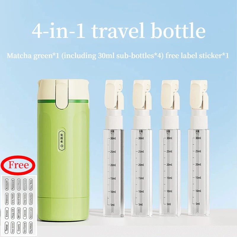 ✈️ 4-in-1 Travel Dispenser – Leak-Proof Portable Travel Bottles